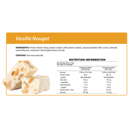 Smart Protein Bar 60g Vanilla Nougat - 12 Pack