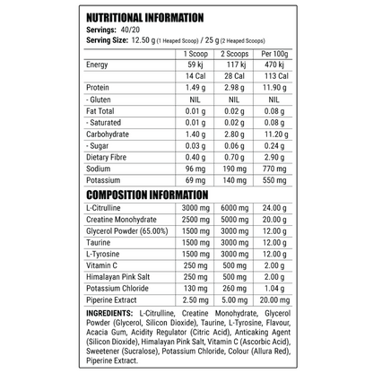 Faction Labs Disorder BULGE stim-free Pump 40 Serves - Red Russian