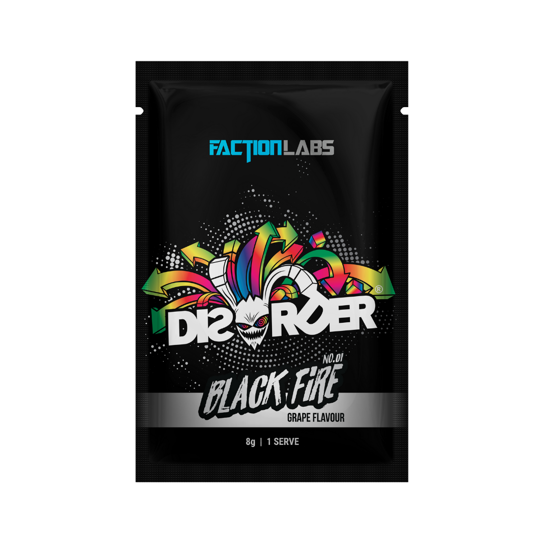 Faction Labs DISORDER Pre-Workout 8g Sachet Black Fire - 10 Pack