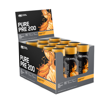 ON Pure Pre 200 Pre-Workout Shot - Orange - 12 Pack