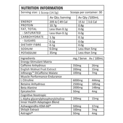 Kamikaze Pre-Workout 30 Serves - Creaming Soda