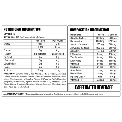 Faction Labs DISORDER Pre Workout 50 Serve - Red Russian