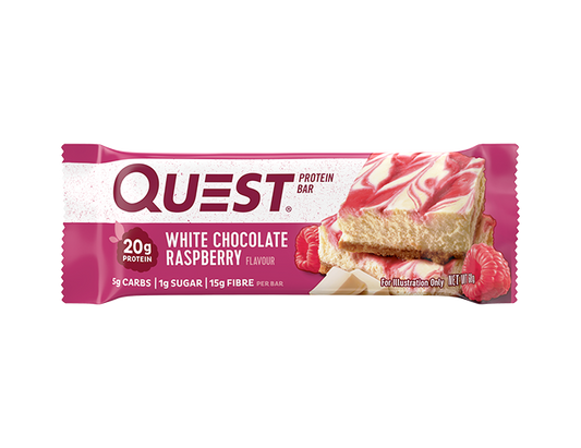 Quest Bars 60g White Choc Raspberry - 12 Pack